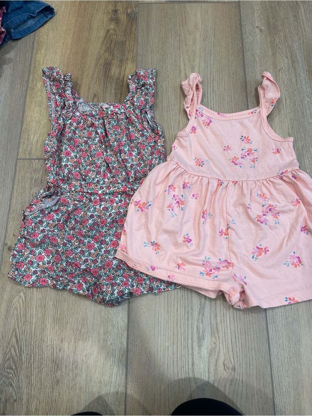 2T floral rompers